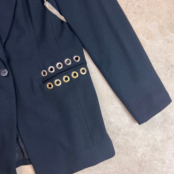 Studded Grommet Embellished Hip Vintage Blazer Modern - Reworked Grunge Style - Picture 5 of 7